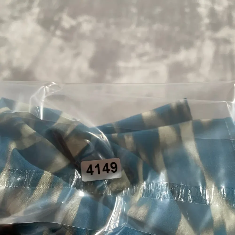 Diarrablu Gnoor Dress 2XL Blue Ikat Geometric Flowy Resort Maxi Vacation Flounce - Picture 11 of 11